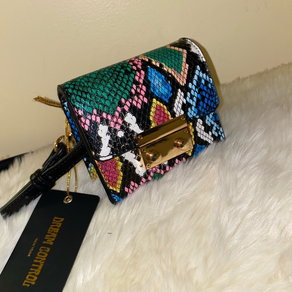 Dream Control Multi Color Python-Embossed Mini Bag - Picture 8 of 13